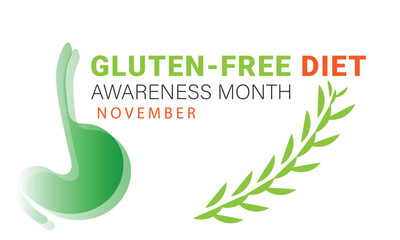 Gluten-Free Diet Awareness Month. background, banner, card, poster, template. Vector illustration.