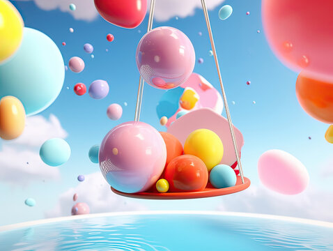 colorful balloons on sky,balloons flying in the sky,balloons on the background of the sky