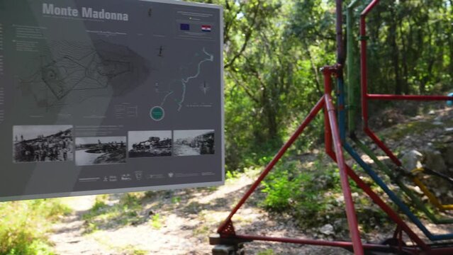 Signage and entrance to Monte Madonna near the village of &Scaron;i&scaron;an Croatia