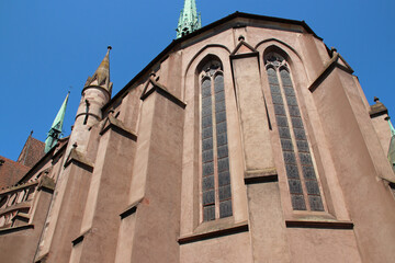 protestant church (saint-pierre-le-jeune) in strasbourg in alsace (france)