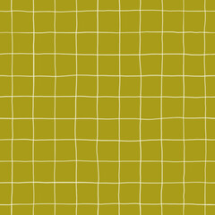 Hand drawn checkered seamless pattern. Green.Perfect for backgrounds and wallpaper