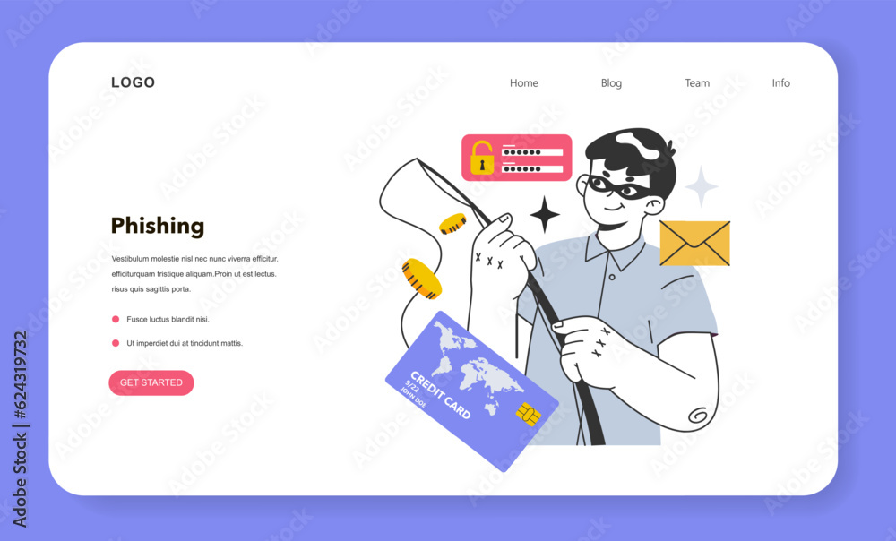 Canvas Prints phishing data theft technology web banner or landing page. cyber attack,