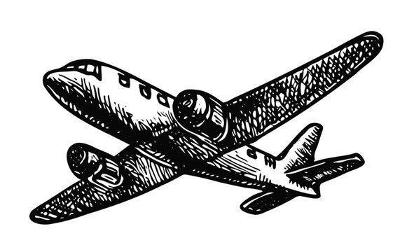 airplane vintage illustration