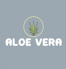 Flat vector aloe vera plant icon design template. aloe vera logo illustration