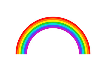 Flat rainbow isolated on white background. Vector