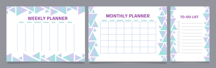 Physician consultations planning worksheet design template set. Printable goal setting sheet. Editable time management sample. Scheduling page for organizing personal tasks. Cairo font used