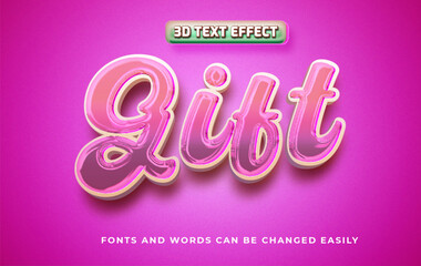 Gift 3d editable text effect style