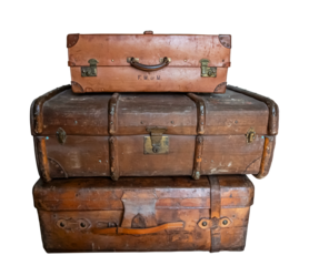 Stack of old suitcases