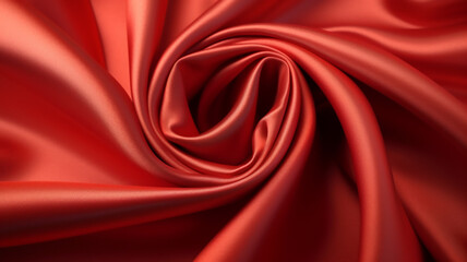 Red satin fabric, Blurry background, template, Bokeh, Copy Space, Generative AI