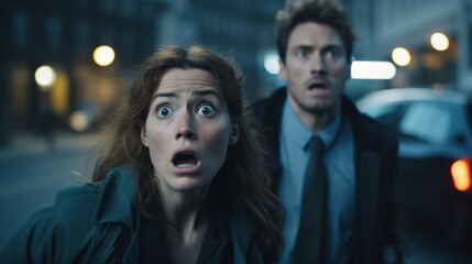 A Detective's Surprised Face at a Crime Scene