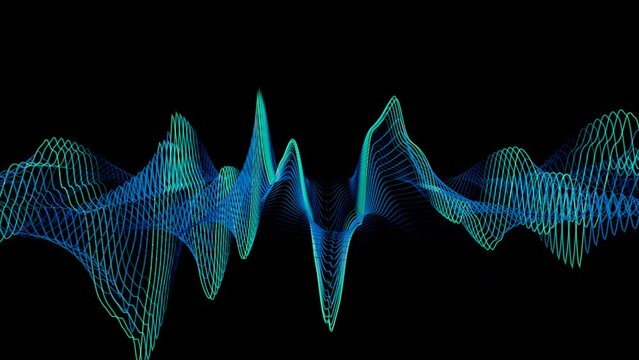 Abstract phisics graph for meter gauge science meter, field intensity and field strength amplitude fast changing visualization, 3d loop video