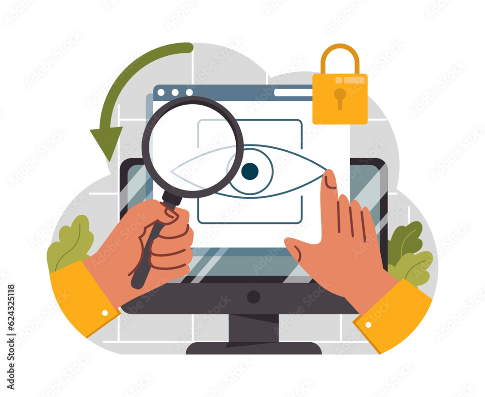 Wall mural cyber or web security set. artificial intelligence provide data protection