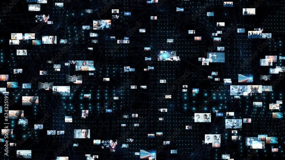 Poster Visual contents concept. Image analysis. Digital transformation. AI (Artificial Intelligence).