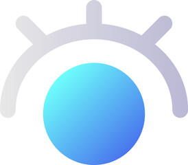 Eye pixel perfect flat gradient two-color ui icon. Views amount. Seen message. Messenger, social media. Simple filled pictogram. GUI, UX design for mobile application. Vector isolated RGB illustration