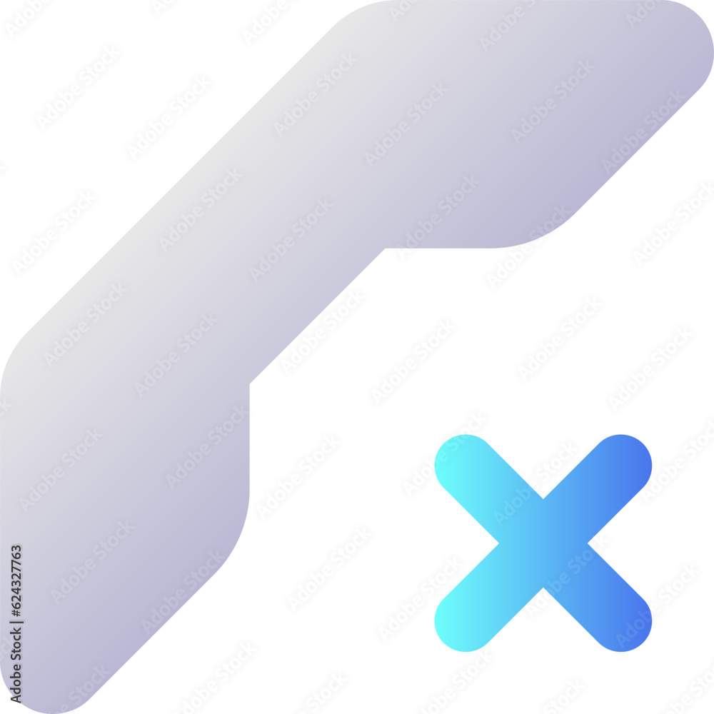 Poster decline call pixel perfect flat gradient two-color ui icon. cancel dialing. calling failure. messeng