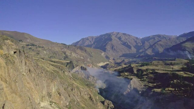 View of the Colca Canyon in the Caylloma region, Arequipa. Peru.