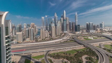 Naklejka na ściany i meble Dubai Marina highway intersection spaghetti junction timelapse