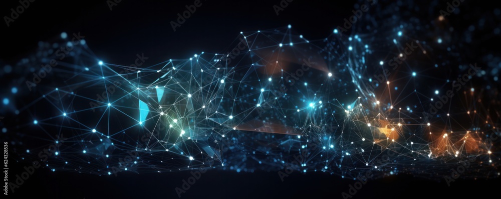 Wall mural banner - lines and structures as a network connection background