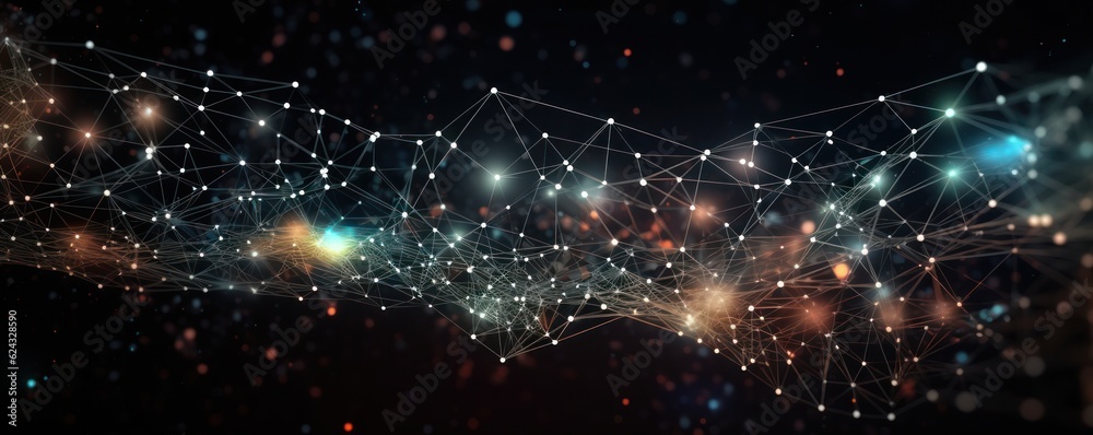 Wall mural banner - lines and structures as a network connection background