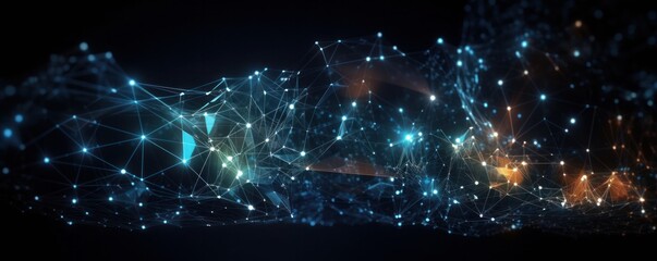 Banner - lines and structures as a network connection background