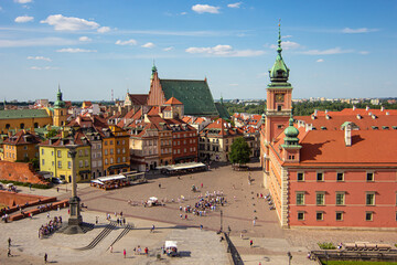  View from the Taras Widokowy observation deck on the Old Town of Warsaw, Poland