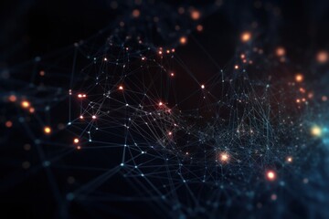 Fototapeta premium Lines and structures as a blockchain or technology network connection background