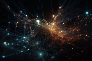 Lines and structures as a blockchain or technology network connection background