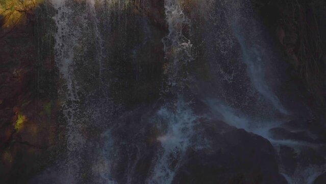 vietnam sapa waterfall slowmotion tilt up