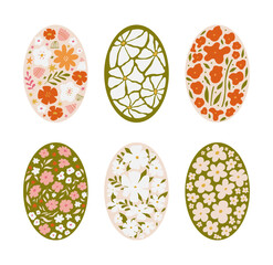 Modern floral posters with flowers. Abstract art. 