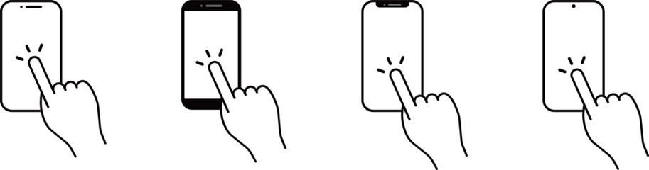 スマホをクリックする手のセット