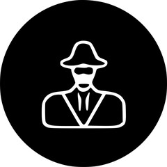 spy icon vector, solid logo illustration, pictogram isolated on white sign, symbol, vector, art