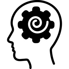 Brain idea symbol icon vector image. Illustration of the creative intelligence think design image