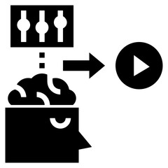 Brain idea symbol icon vector image. Illustration of the creative intelligence think design image