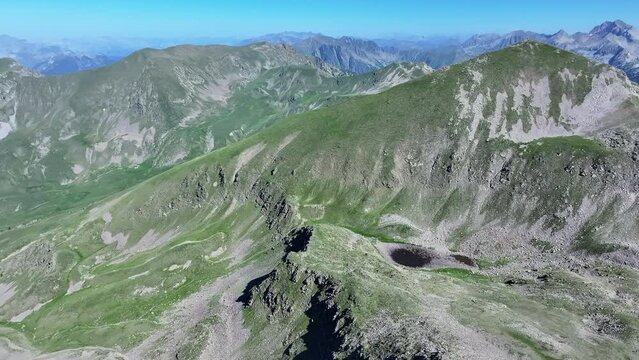 Mercantour national park in french Alps aerial view