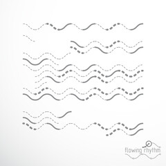 Abstract wavy lines rhythm pattern. Vector technical background, artistic graphic illustration.