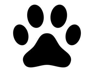Paw Print. Dog and cat paw print. Animal paw prints isolated on white background. - obrazy, fototapety, plakaty