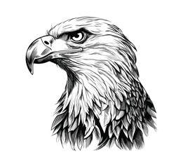 Obraz premium Sketch eagle hand drawn vector illustration 