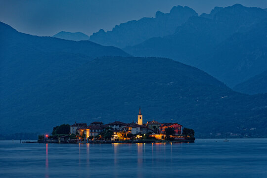 Abendstimmung Isola Pescatori, Lago Maggiore