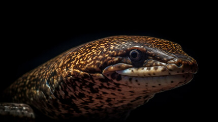 Obraz premium Moray fish on a black background. Generative AI