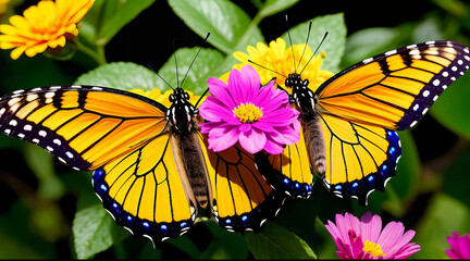 two butterfly on flower