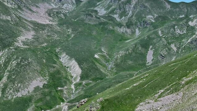 Panoramic wide shot of a valley in the Mercantour national park