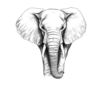Hand drawn elephant illustration vector

