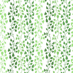 Ivy branch seamless pattern. Natural drawing.