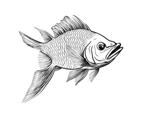Vector fish in hand drawn style
