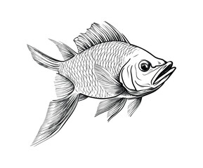 Fototapeta premium Vector fish in hand drawn style 