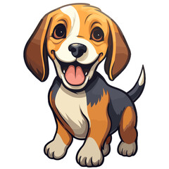 Cute Beagle, Cartoon, Generative AI