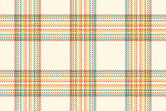 Textile background fabric of tartan seamless check with a pattern vector plaid texture.