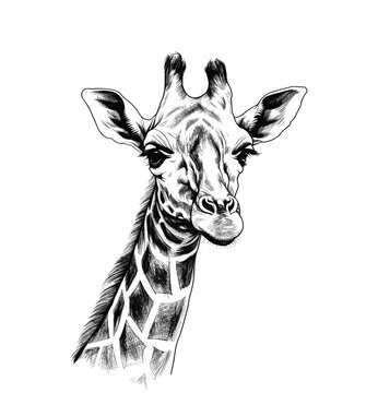 Sketch of the giraffe, hand drawn giraffe vector
