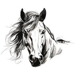 Hand drawn horse vector illustration
