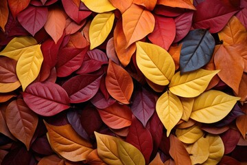 Obraz na płótnie Canvas A lot of colorful leaves. Naturalistic tones. Generative AI